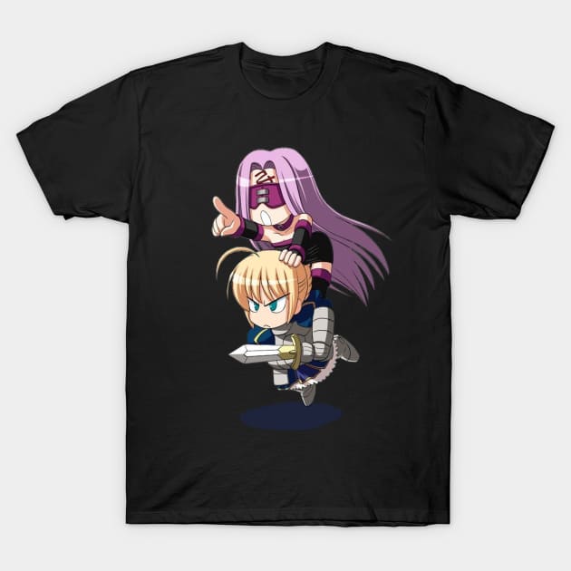 Rider riding Saber T-Shirt by xEmiya